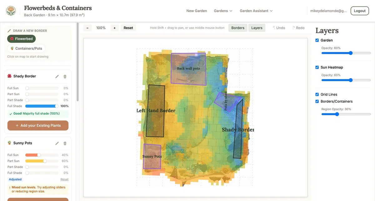 The Layers panel showing visibility toggles for each layer