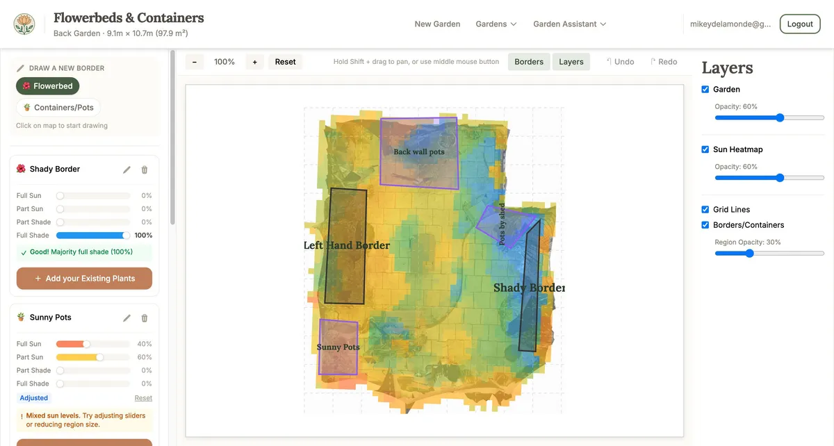 The Layers panel showing visibility toggles for each layer