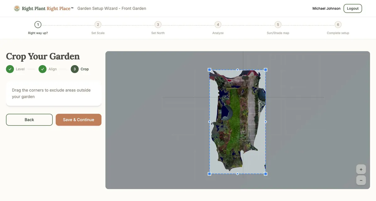 The Crop step with draggable boundary handles
