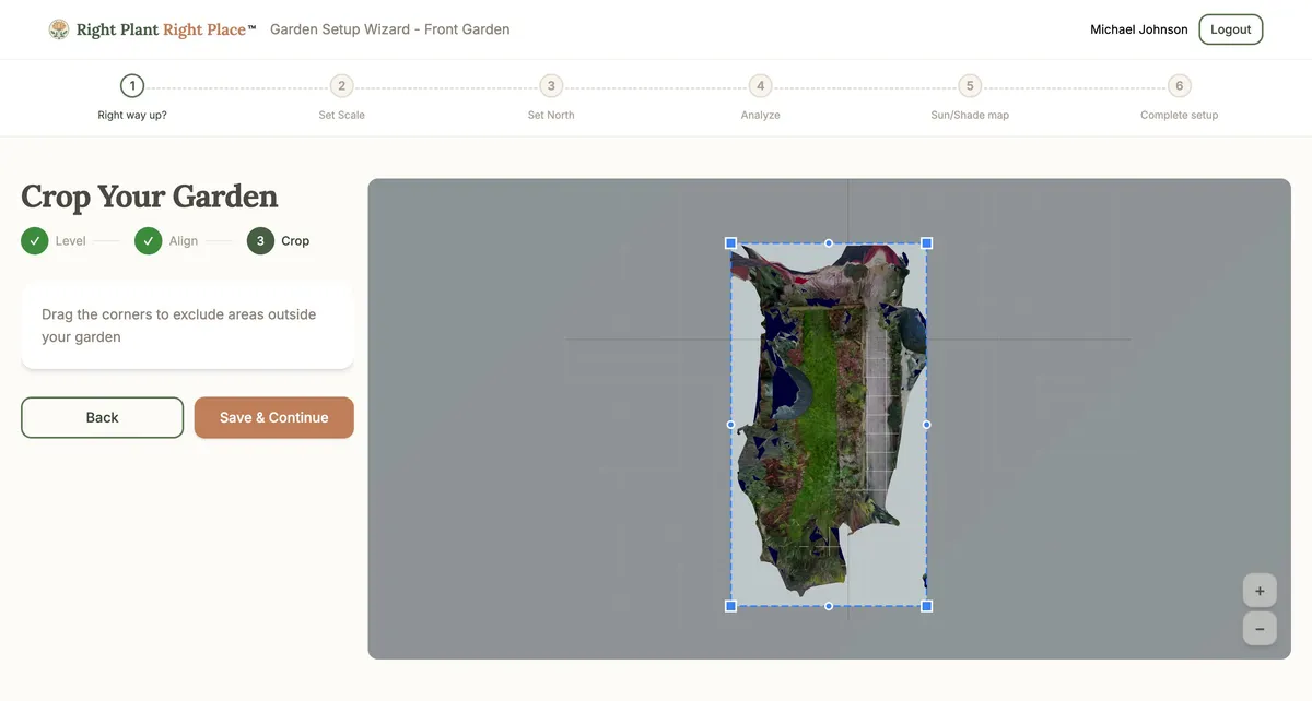 The Crop step with draggable boundary handles